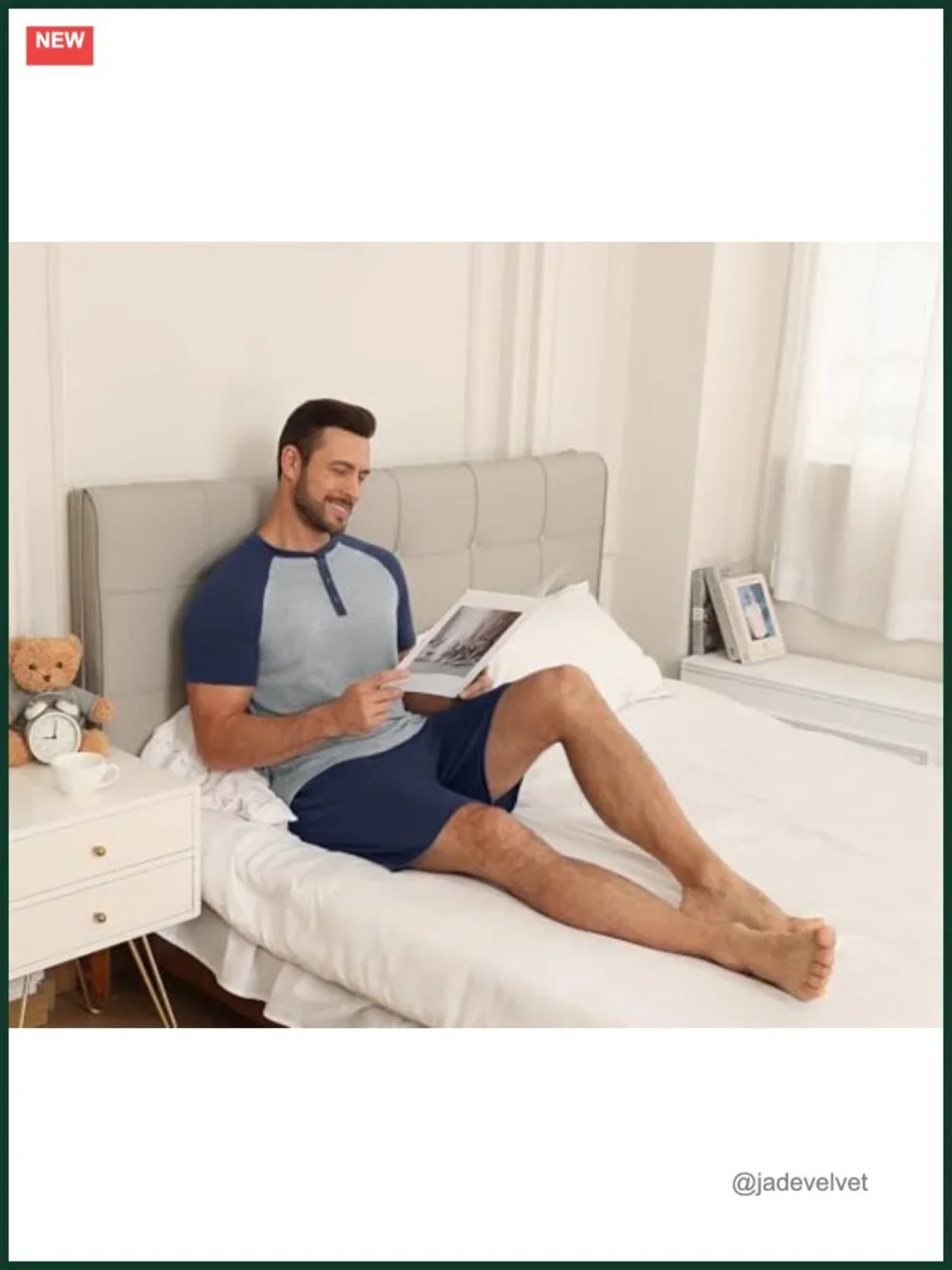 Men's Pajama Set 2 Piece Henley Sleepwear Lightweight Pjs